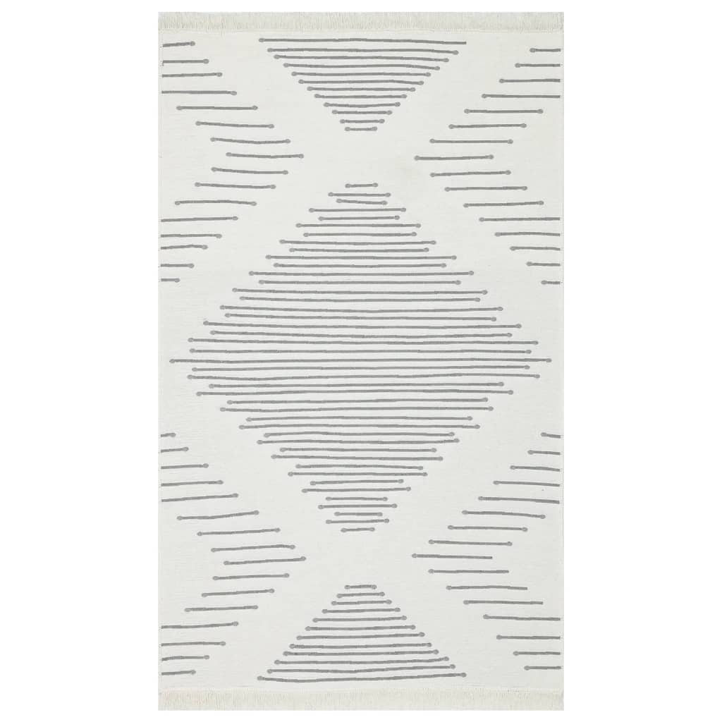 VidaXL Vloerkleed 120x180 cm katoen donkergrijs
