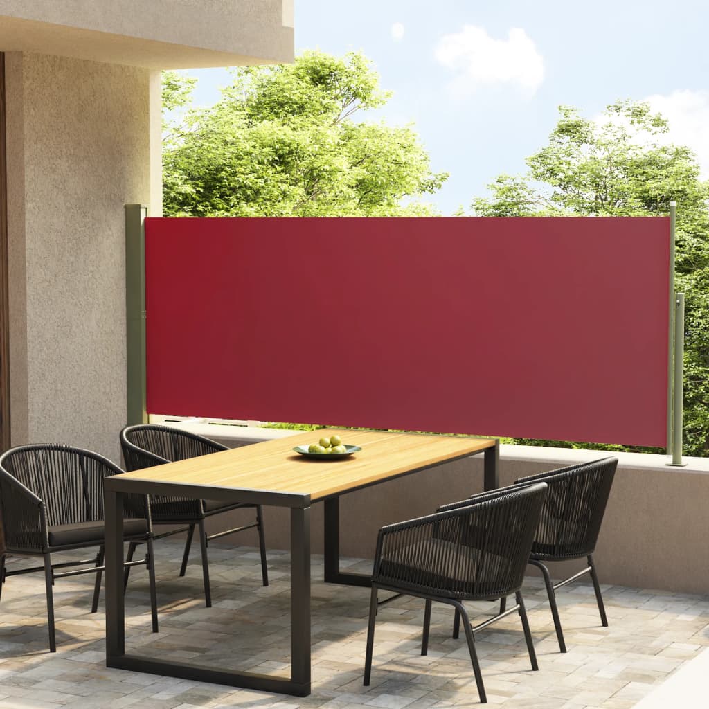 Vidaxl windscherm uittrekbaar 117x300 cm rood