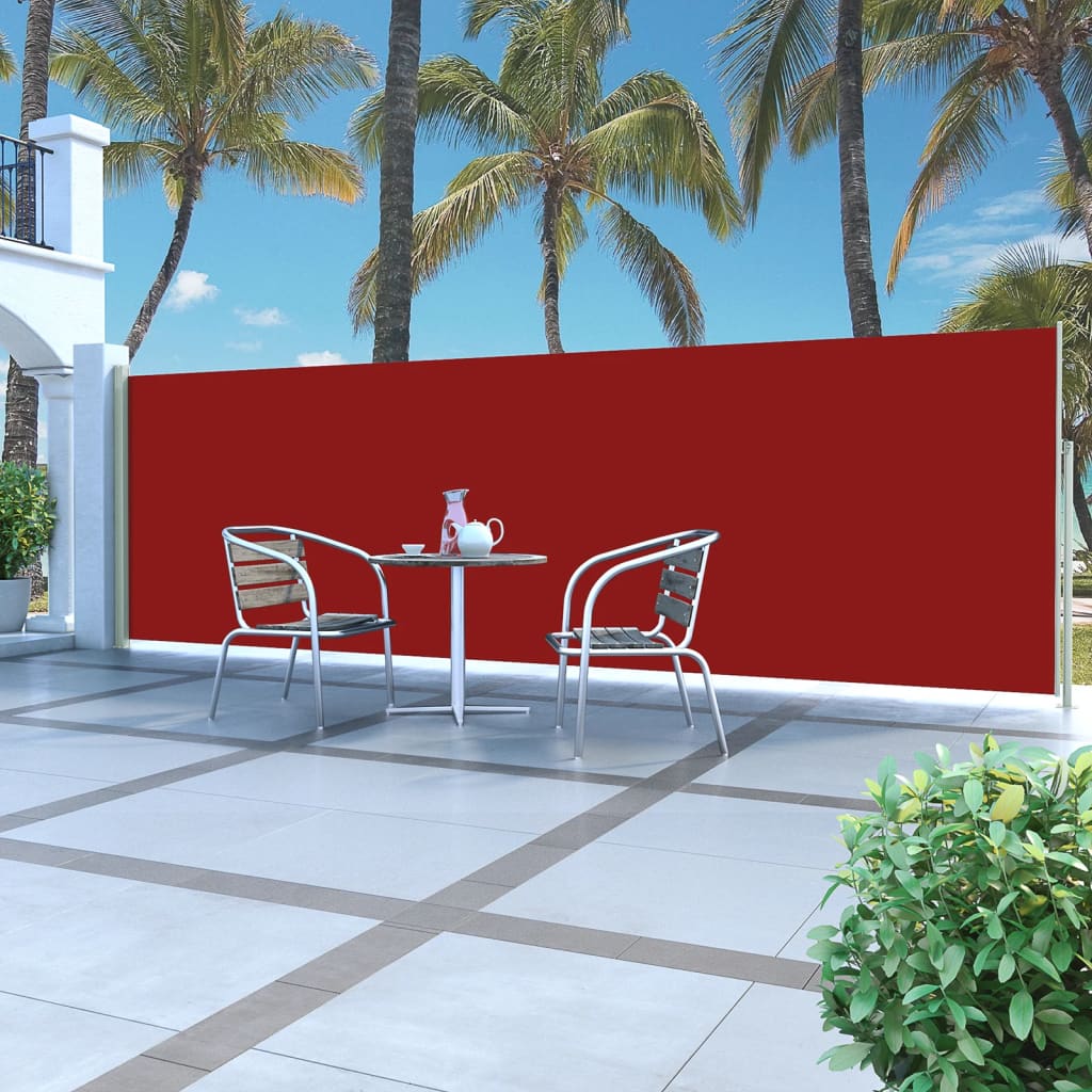Vidaxl tuinscherm uittrekbaar 160x500 cm rood