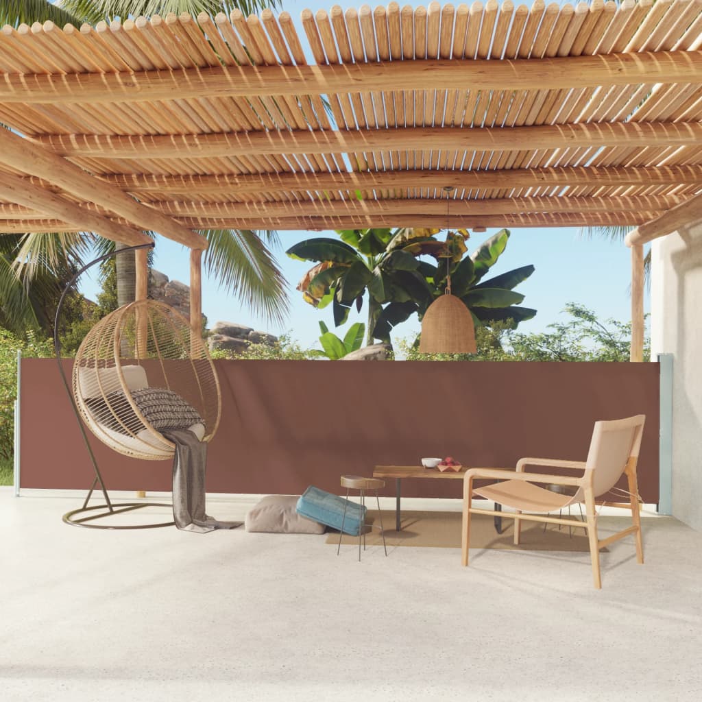 Vidaxl tuinscherm uittrekbaar 117x600 cm bruin