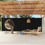 Vidaxl tuinscherm uittrekbaar 180x600 cm zwart