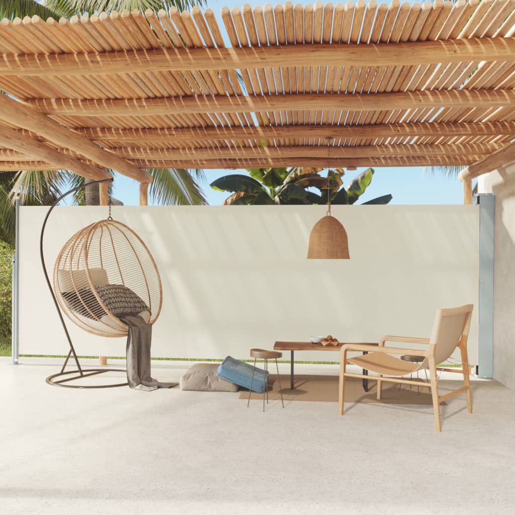 Vidaxl tuinscherm uittrekbaar 180x600 cm crème