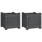 Vidaxl plantenbakken 2 st 31x31x31 cm massief grenenhout grijs