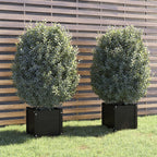 VidaXL Plantenbakken 2 st 40x40x40 cm massief grenenhout zwart