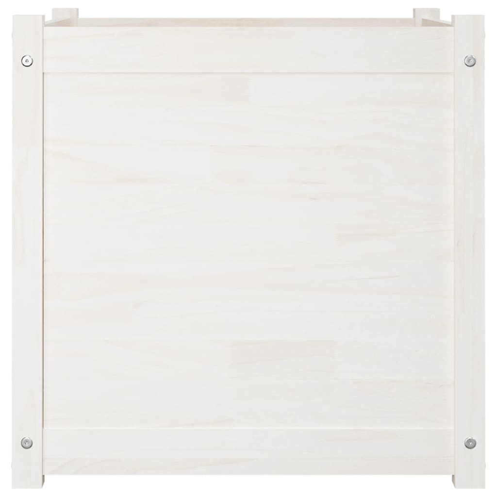 Vidaxl plantenbak 60x60x60 cm massief grenenhout wit