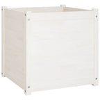 VidaXL Plantenbakken 2 st 60x60x60 cm massief grenenhout wit