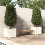 VidaXL Plantenbakken 2 st 60x60x60 cm massief grenenhout wit