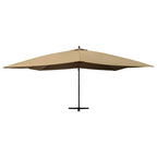 Vidaxl zweefparasol met houten paal 400x300 cm taupe