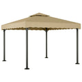 Vidaxl prieel 3x3 m aluminium en staal taupe
