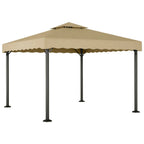 Vidaxl prieel 3x3 m aluminium en staal taupe