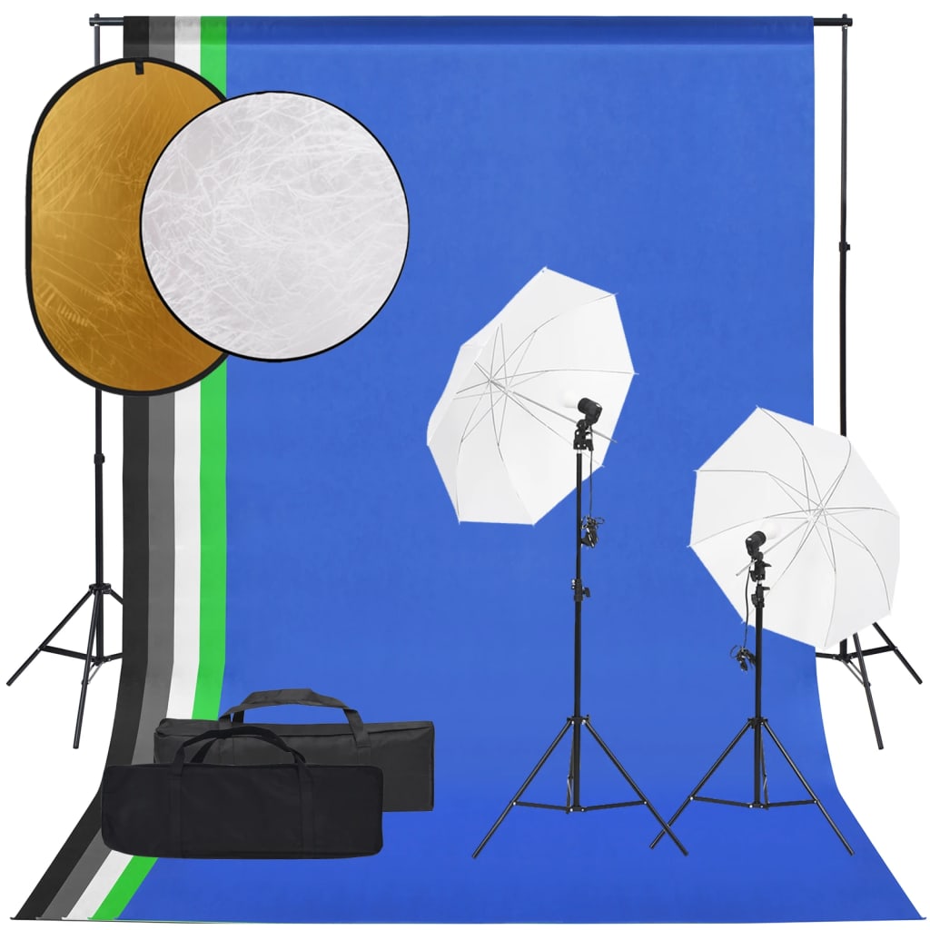Vidaxl fotostudioset met verlichtingsset, achtergrond en reflector