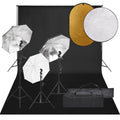 Vidaxl fotostudioset met verlichtingsset, achtergrond en reflector