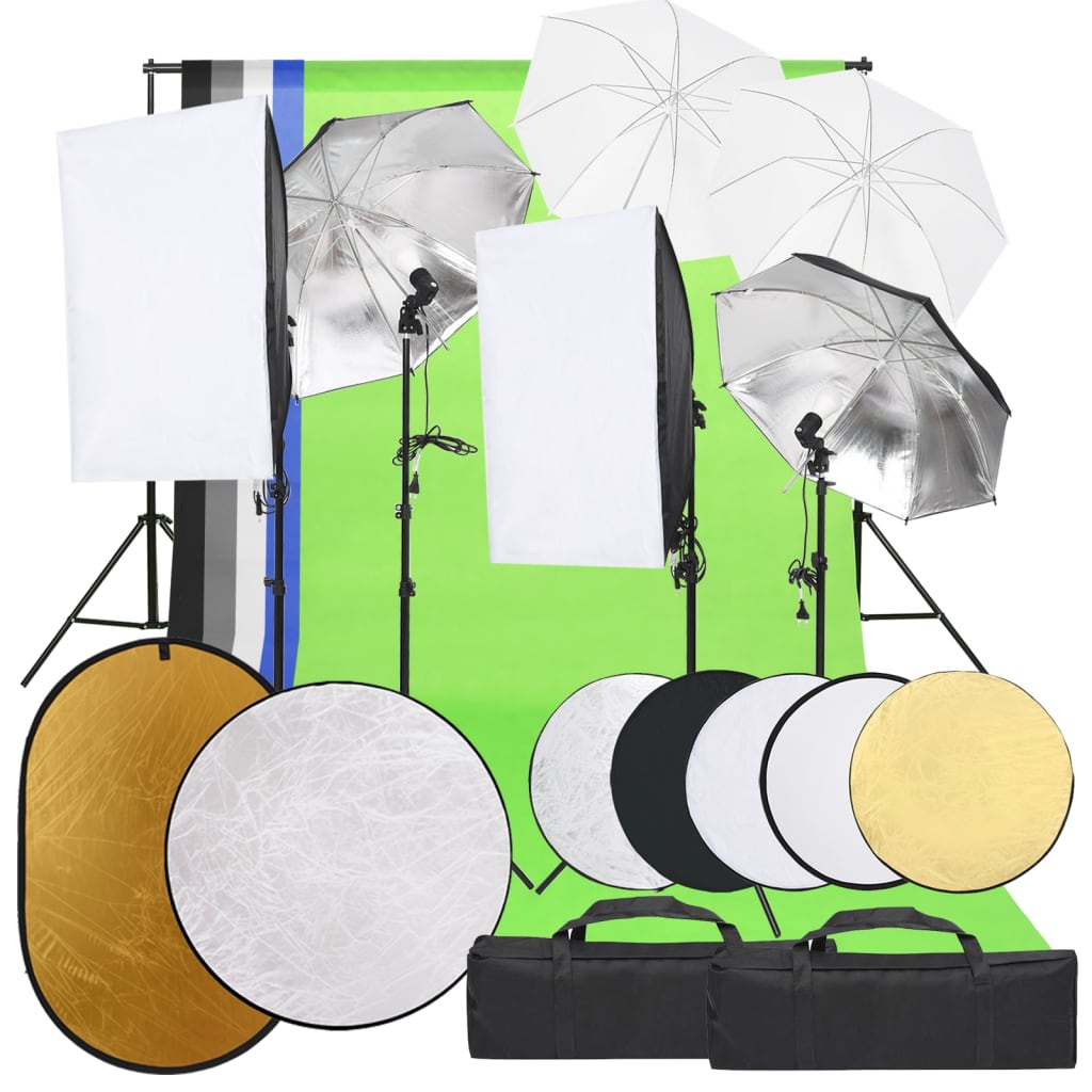 Vidaxl fotostudioset met verlichtingsset, achtergrond en reflector