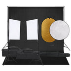 VidaXL Fotostudioset met verlichtingsset, achtergrond en reflector