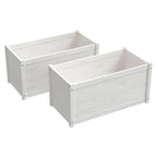 VidaXL Plantenbakken 2 st 100x50x50 cm massief grenenhout wit