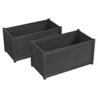 VidaXL Plantenbakken 2 st 100x50x50 cm massief grenenhout grijs