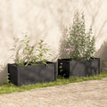 VidaXL Plantenbakken 2 st 100x50x50 cm massief grenenhout grijs