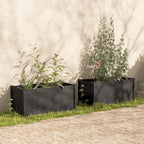 VidaXL Plantenbakken 2 st 100x50x50 cm massief grenenhout grijs