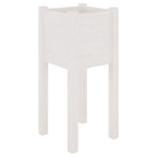 Vidaxl plantenbak 31x31x70 cm massief grenenhout wit