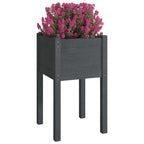 Vidaxl plantenbakken 2 st 40x40x70 cm massief grenenhout grijs