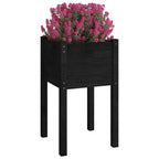 Vidaxl plantenbakken 2 st 40x40x70 cm massief grenenhout zwart