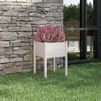 Vidaxl plantenbak 50x50x70 cm massief grenenhout wit