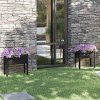 VidaXL Plantenbakken 2 st 70x31x70 cm massief grenenhout zwart