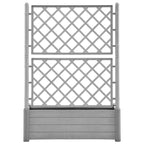 Vidaxl plantenbak met latwerk 100x43x142 cm pp-steen grijs
