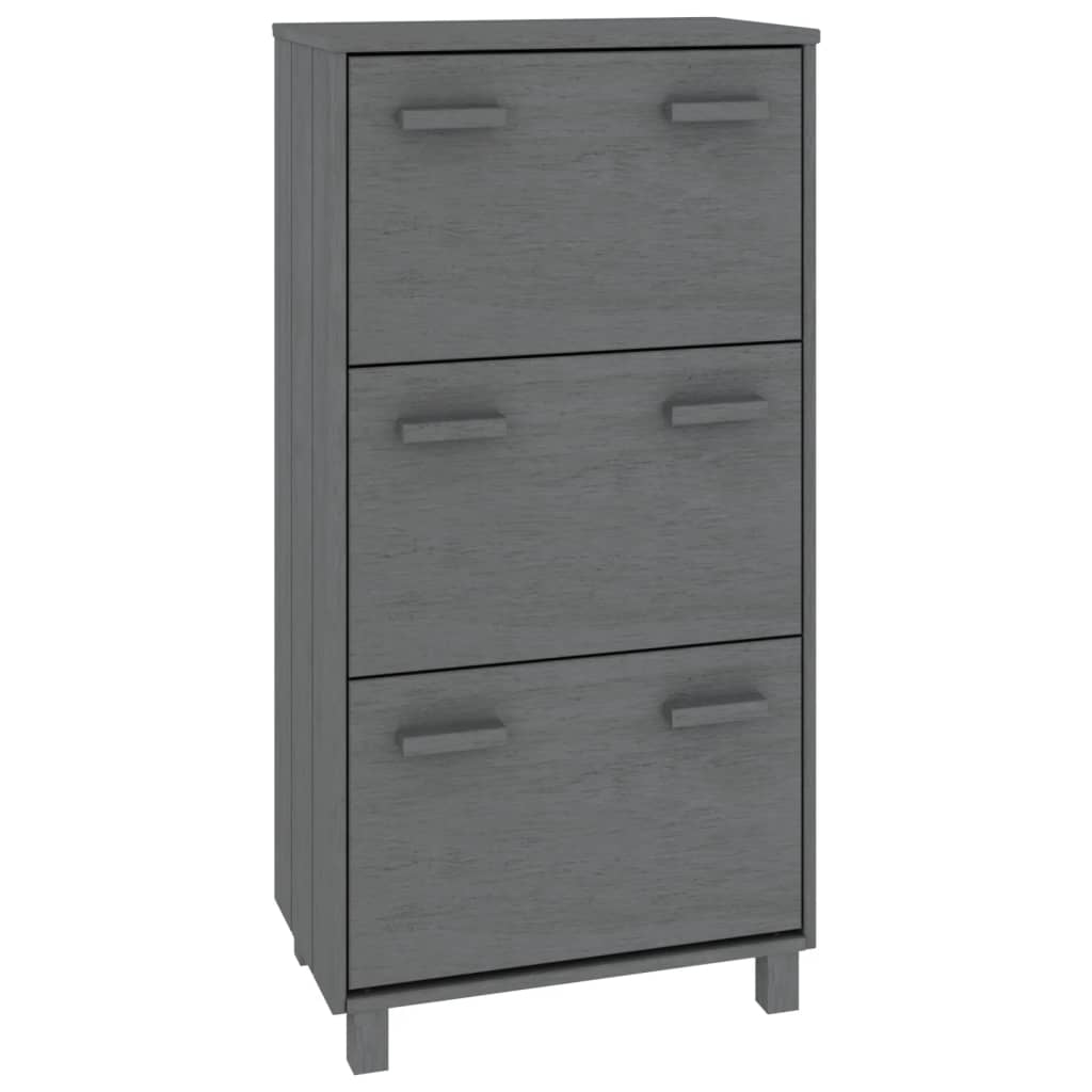 Vidaxl schoenenkast hamar 59,5x35x117 cm grenenhout donkergrijs