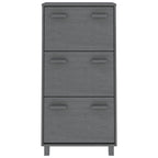 Vidaxl schoenenkast hamar 59,5x35x117 cm grenenhout donkergrijs