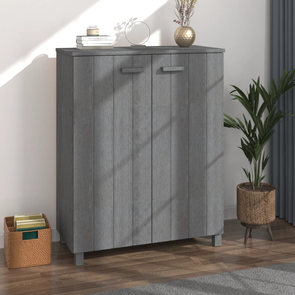 Vidaxl schoenenkast hamar 85x40x108 cm massief grenenhout donkergrijs