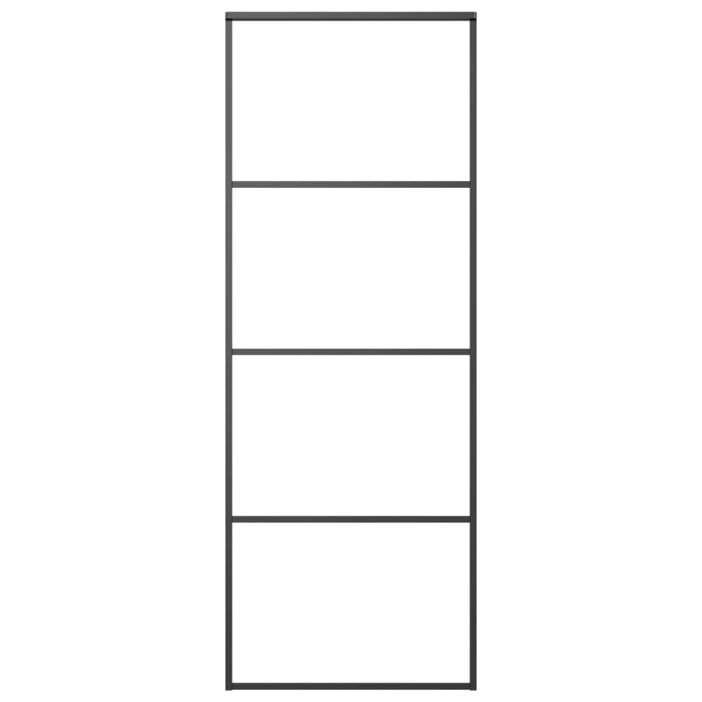 Vidaxl schuifdeur 76x205 cm mat esg-glas en aluminium zwart