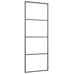 Vidaxl schuifdeur 76x205 cm mat esg-glas en aluminium zwart