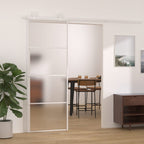 Vidaxl schuifdeur 76x205 cm mat esg-glas en aluminium wit