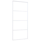 Vidaxl schuifdeur 90x205 cm esg-glas en aluminium wit