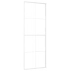 Vidaxl schuifdeur 76x205 cm mat esg-glas en aluminium wit
