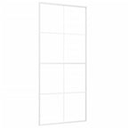 Vidaxl schuifdeur 90x205 cm esg-glas en aluminium wit