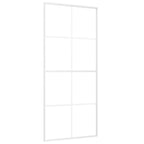 Vidaxl schuifdeur 90x205 cm mat esg-glas en aluminium wit