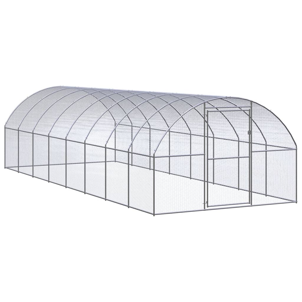 VidaXL Kippenren 3x8x2 m gegalvaniseerd staal