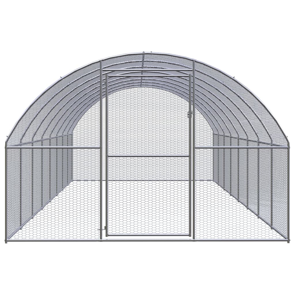 VidaXL Kippenren 3x8x2 m gegalvaniseerd staal
