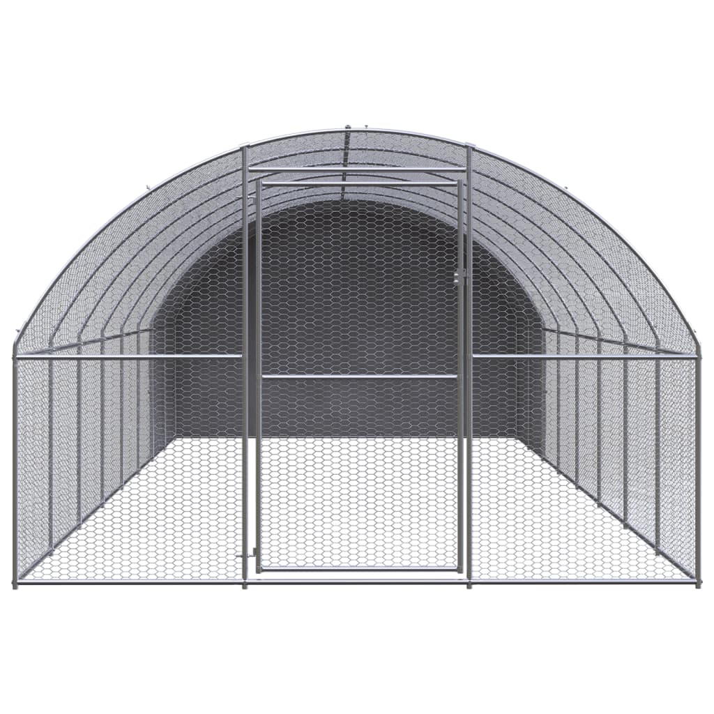 VidaXL Kippenren 3x8x2 m gegalvaniseerd staal
