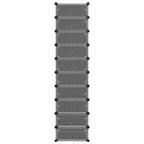 Vidaxl schoenenrek 44x32x174 cm polypropeen zwart