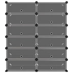 Vidaxl schoenenrek 94,5x36,5x106 cm polypropeen zwart