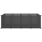 Vidaxl dierenhok klein 144x74x46,5 cm polypropeen en staal zwart