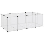 Vidaxl dierenhok klein 144x74x46,5 cm polypropeen en staal transparant