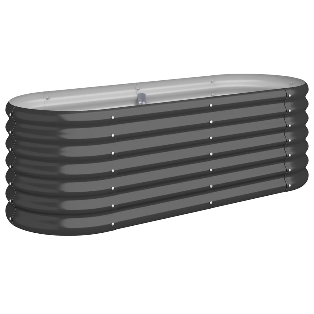 Vidaxl plantenbak 114x40x36 cm gegalvaniseerd staal antracietkleurig
