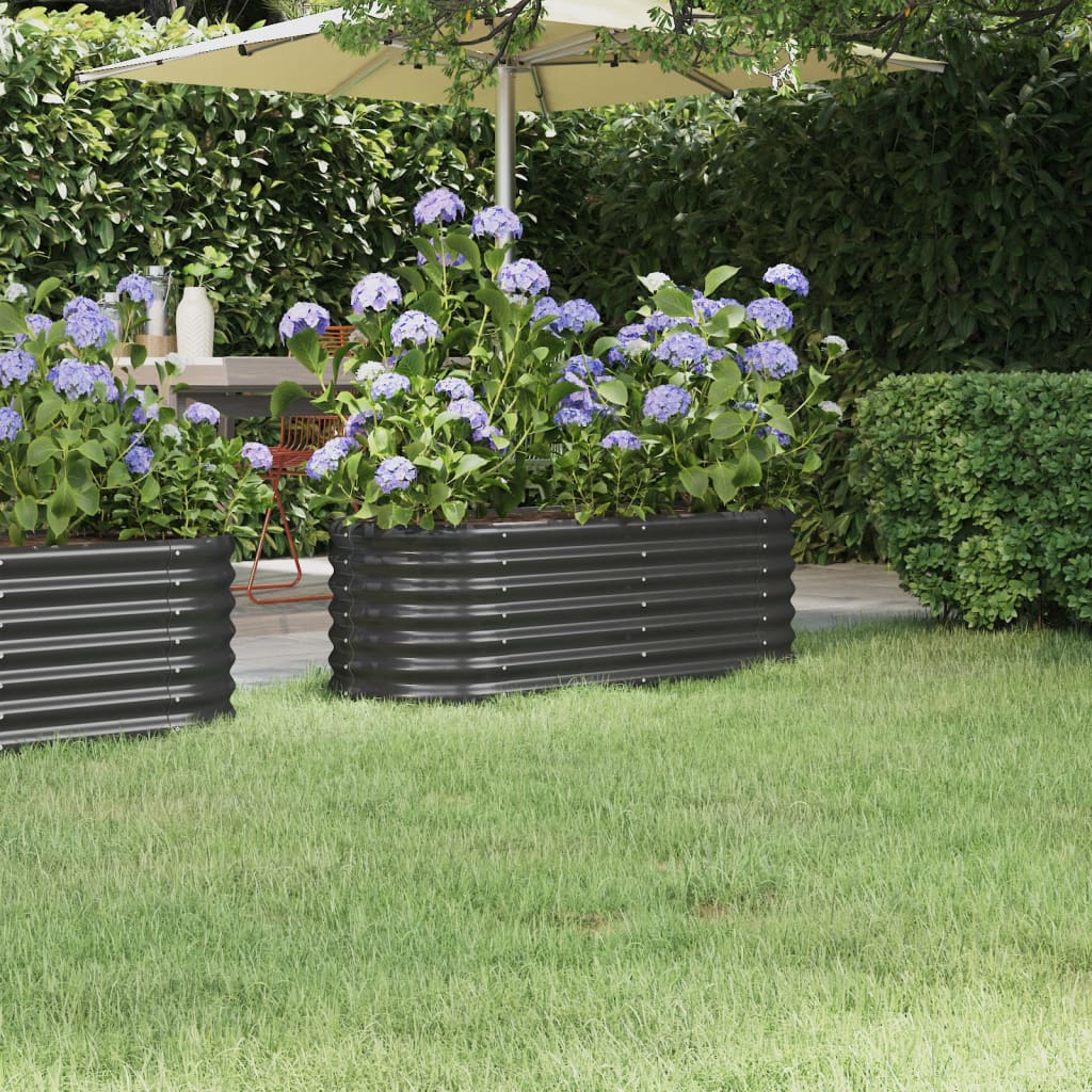 Vidaxl plantenbak 114x40x36 cm gegalvaniseerd staal antracietkleurig