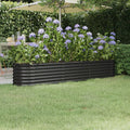 Vidaxl plantenbak 224x40x36 cm gegalvaniseerd staal antracietkleurig