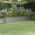 Vidaxl plantenbak 224x40x36 cm gegalvaniseerd staal zilverkleurig