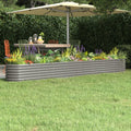 Vidaxl plantenbak 332x40x36 cm gegalvaniseerd staal grijs